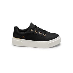 Tenis casual con detalles dorados